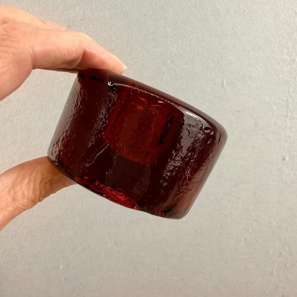 VTG‎ Pair Blenko 990A Amber Glass Candle Holders Don Shepherd